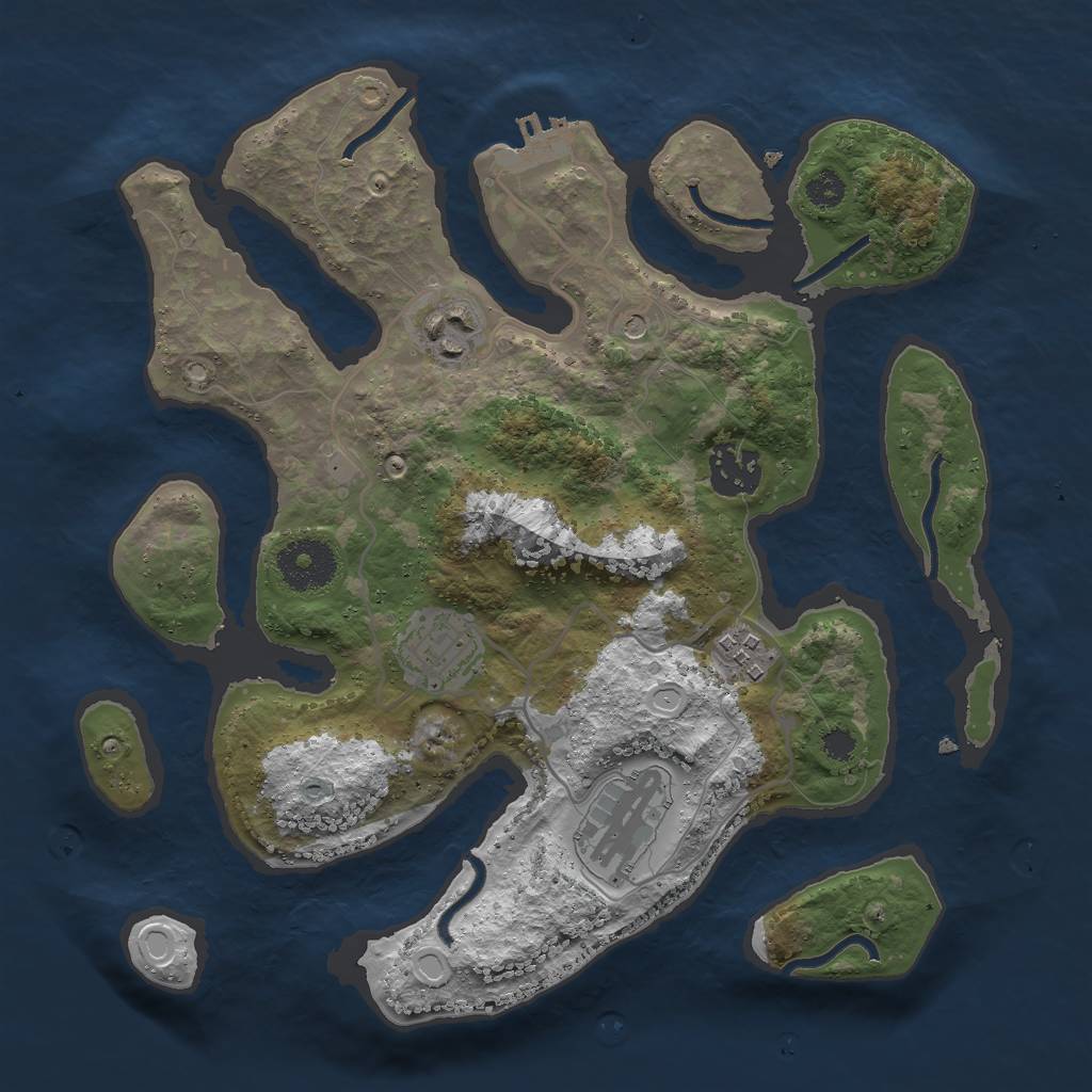 Rust Map: Procedural Map, Size: 3000, Seed: 1982096600, 15 Monuments