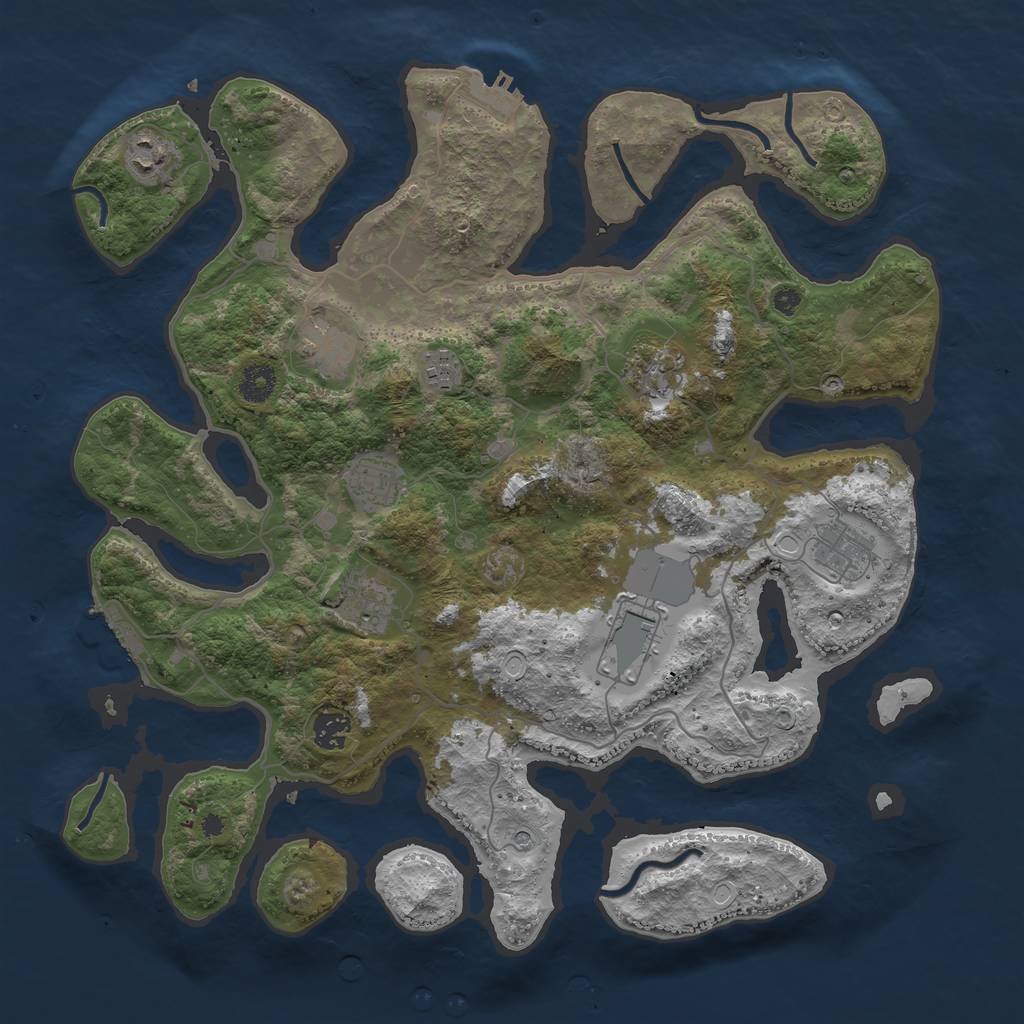 Rust Map: Procedural Map, Size: 4000, Seed: 621439752, 20 Monuments