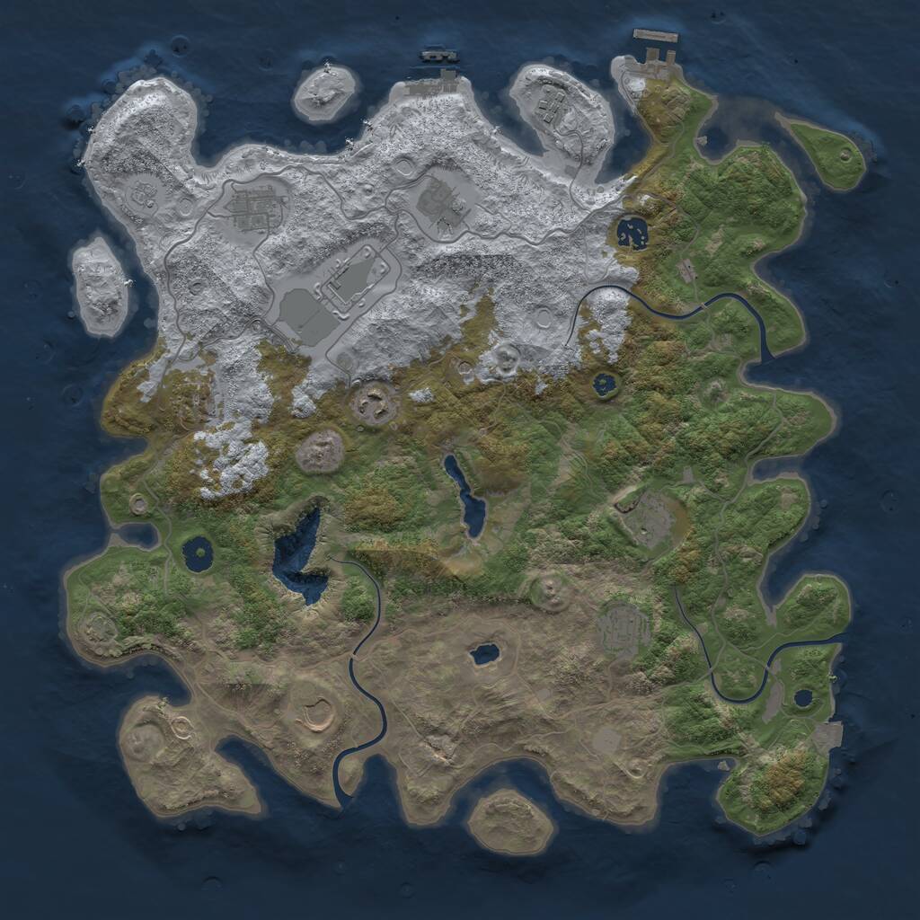 Rust Map: Procedural Map, Size: 4200, Seed: 966722338, 16 Monuments