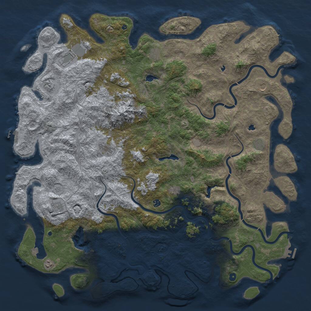 Rust Map: Procedural Map, Size: 6000, Seed: 12145454, 17 Monuments