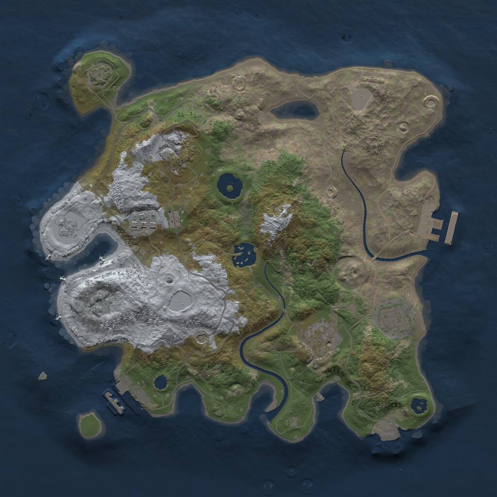 Rust Map: Procedural Map, Size: 3000, Seed: 634175827, 11 Monuments