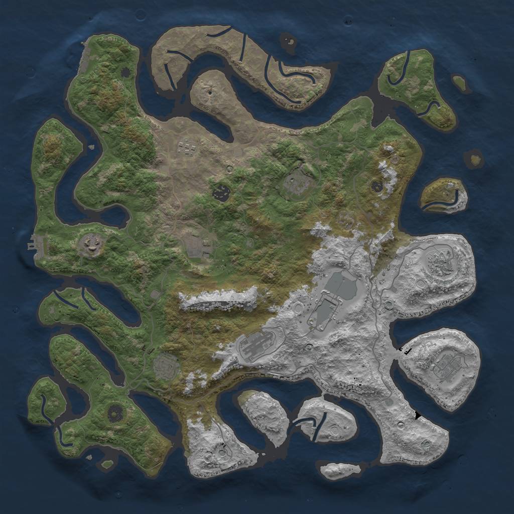 Rust Map: Procedural Map, Size: 4500, Seed: 2846976, 21 Monuments