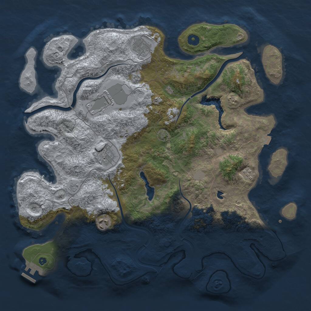 Rust Map: Procedural Map, Size: 4000, Seed: 974769698, 10 Monuments
