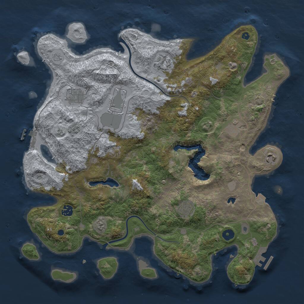 Rust Map: Procedural Map, Size: 4000, Seed: 65223553, 14 Monuments