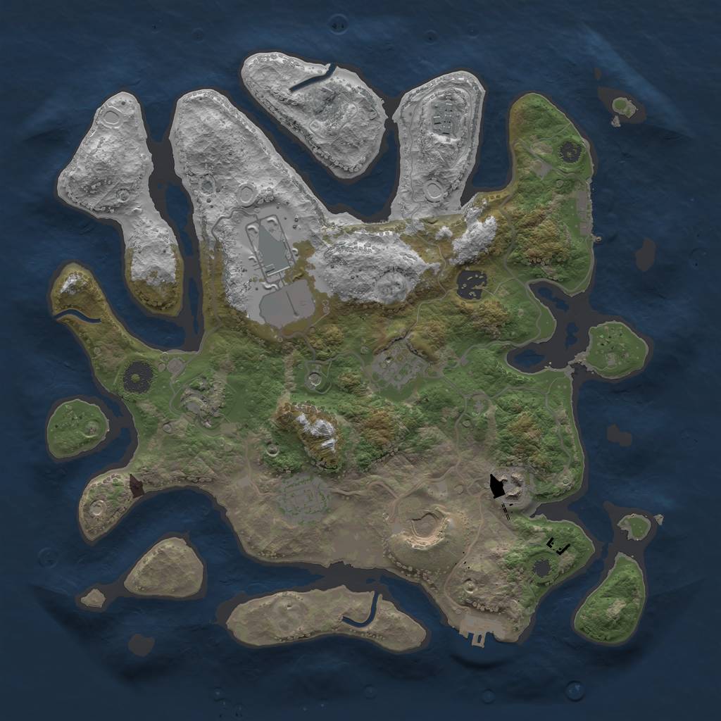 Rust Map: Procedural Map, Size: 3500, Seed: 416068952, 19 Monuments