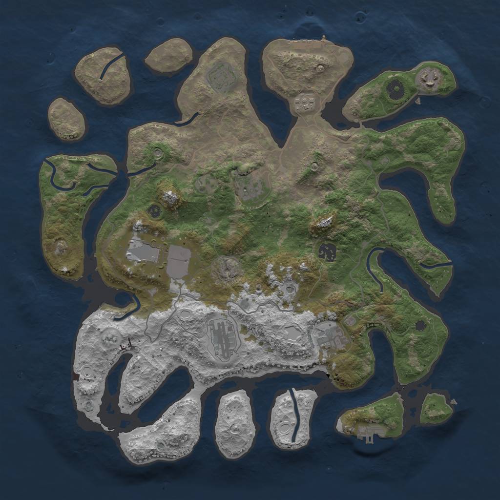 Rust Map: Procedural Map, Size: 4000, Seed: 9816694, 19 Monuments