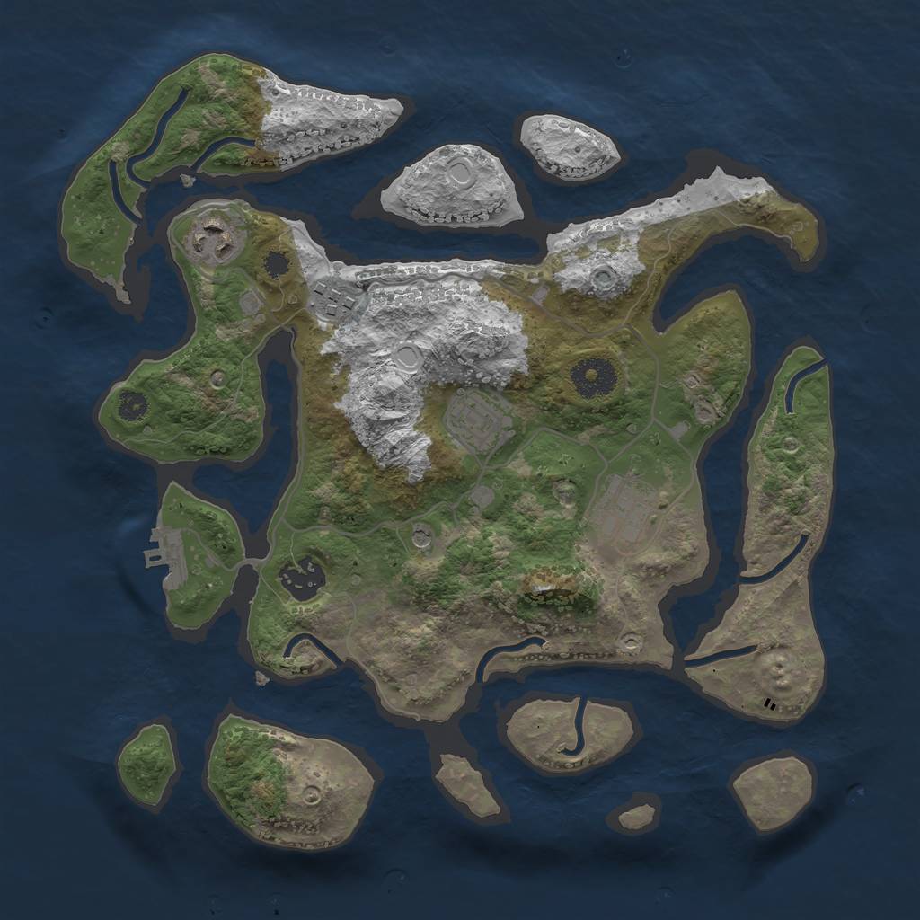 Rust Map: Procedural Map, Size: 3200, Seed: 711172, 15 Monuments