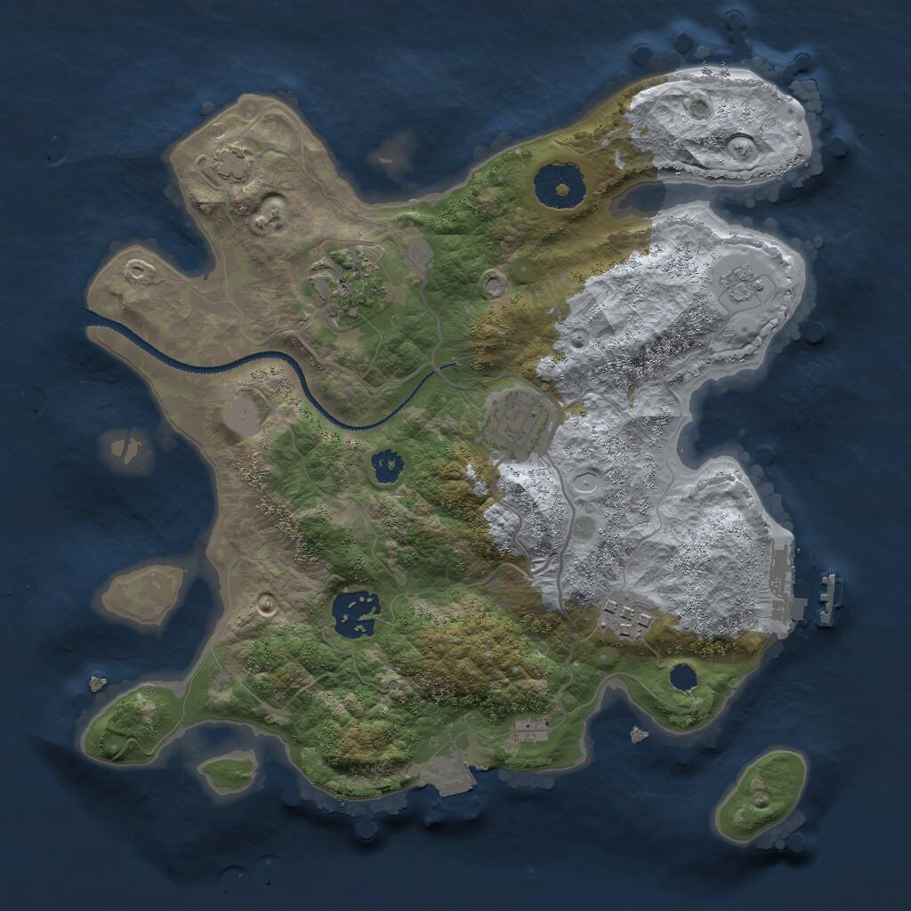 Rust Map: Procedural Map, Size: 2800, Seed: 926589362, 8 Monuments