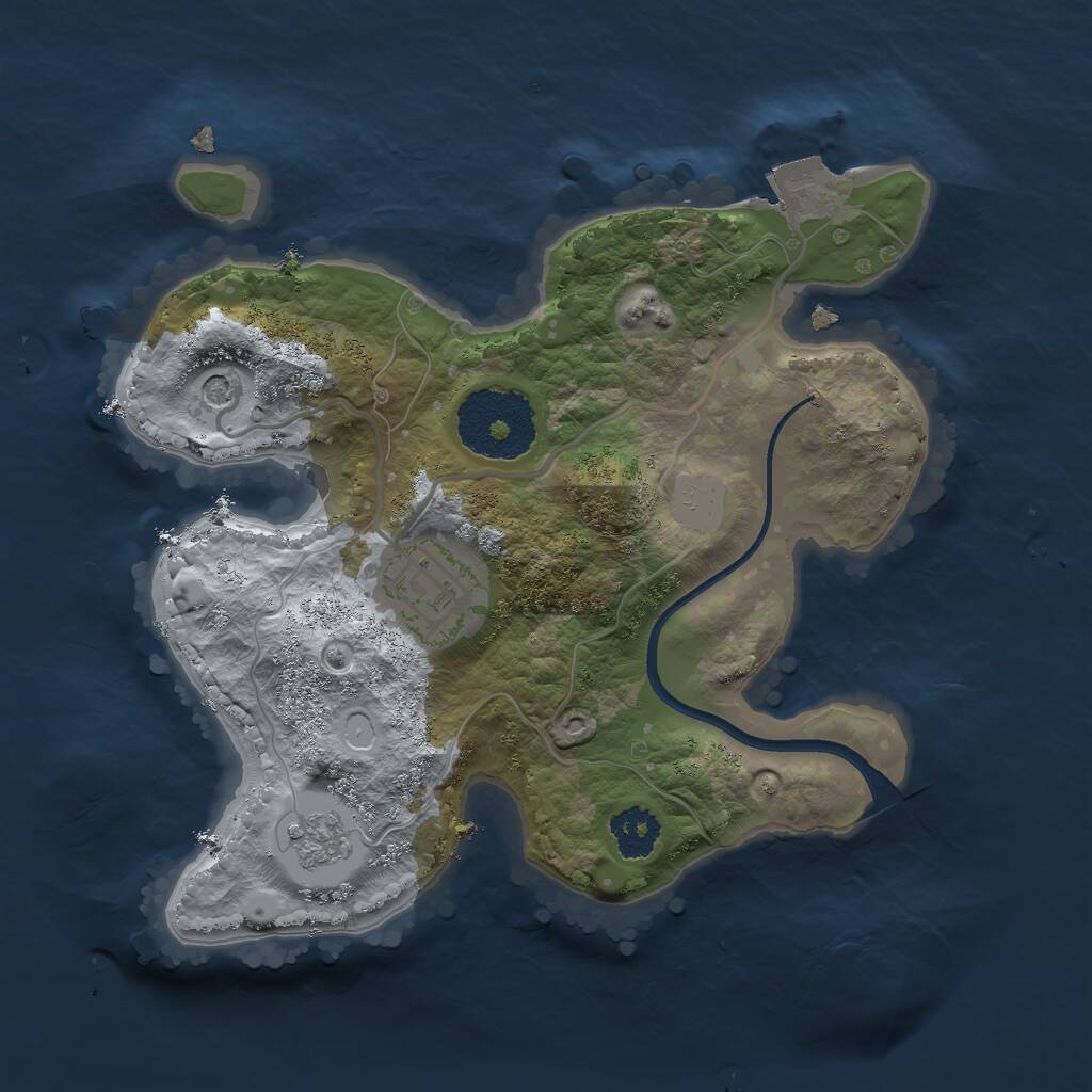 Rust Map: Procedural Map, Size: 2200, Seed: 1487611414, 4 Monuments