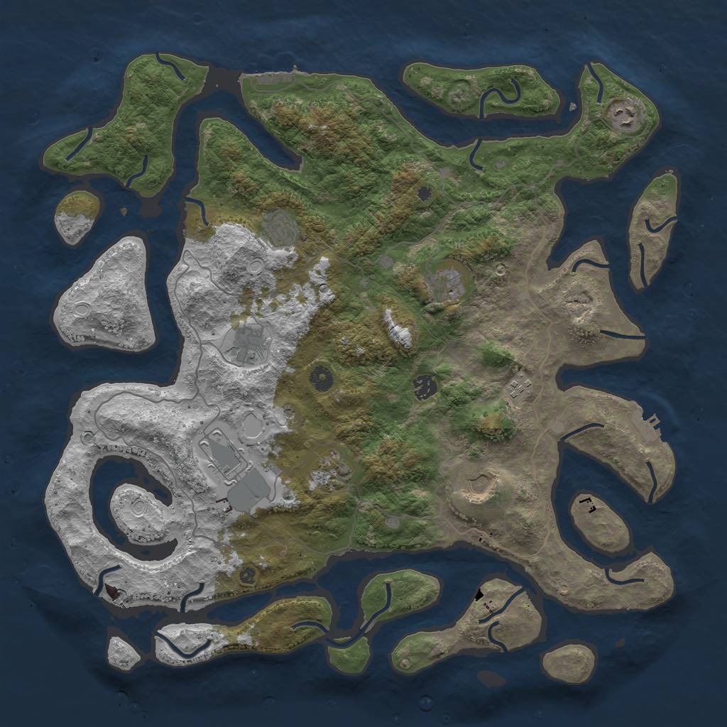 Rust Map: Procedural Map, Size: 4500, Seed: 152160083, 20 Monuments