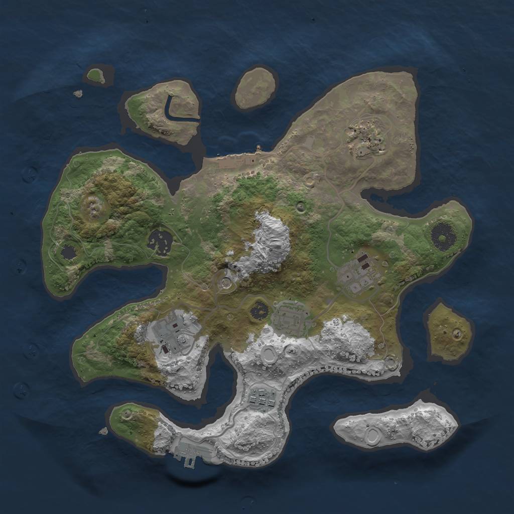 Rust Map: Procedural Map, Size: 3000, Seed: 222448938, 17 Monuments