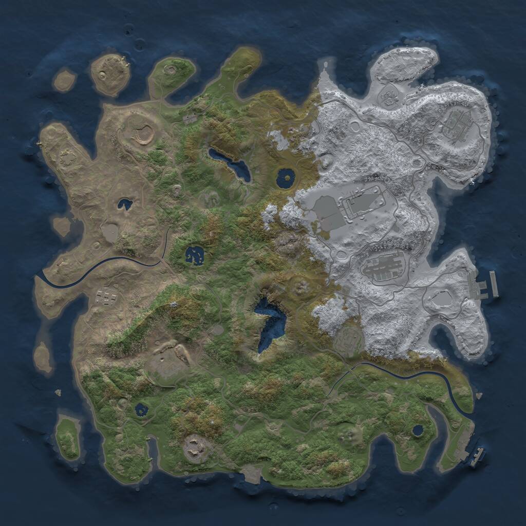 Rust Map: Procedural Map, Size: 4000, Seed: 124083496, 15 Monuments