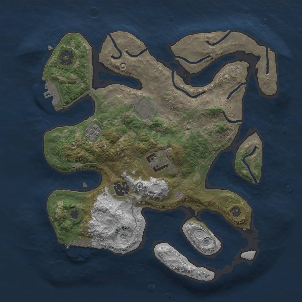 Rust Map: Procedural Map, Size: 3000, Seed: 274379, 15 Monuments