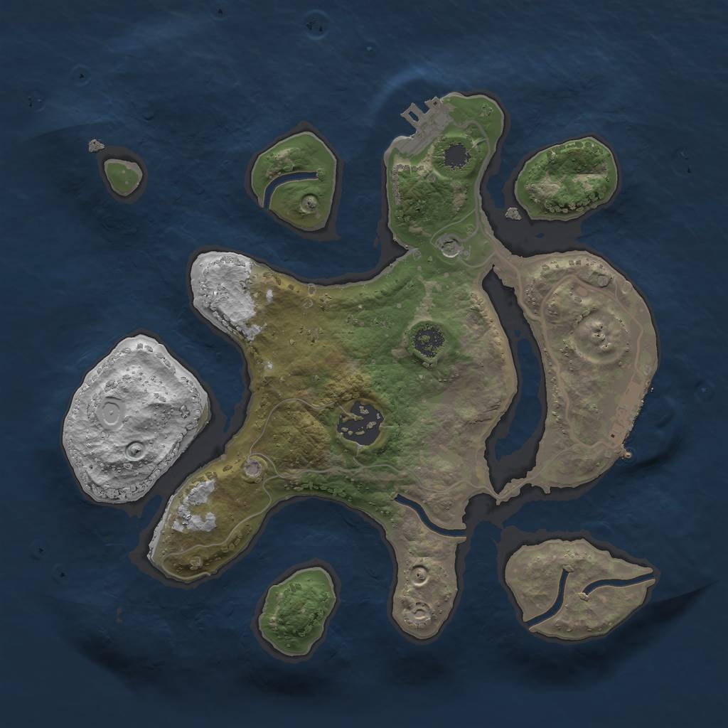 Rust Map: Procedural Map, Size: 2500, Seed: 3667, 12 Monuments