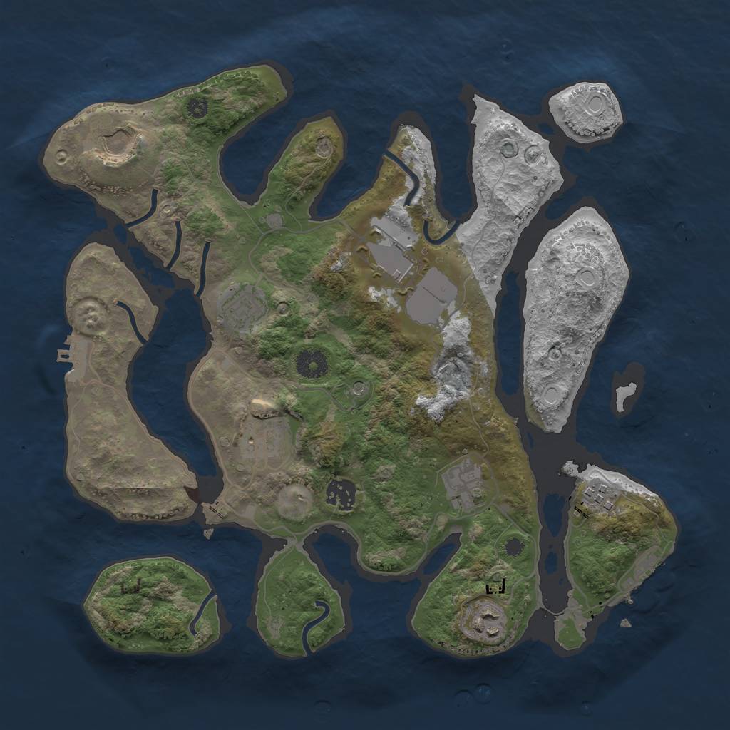 Rust Map: Procedural Map, Size: 3500, Seed: 170663178, 19 Monuments