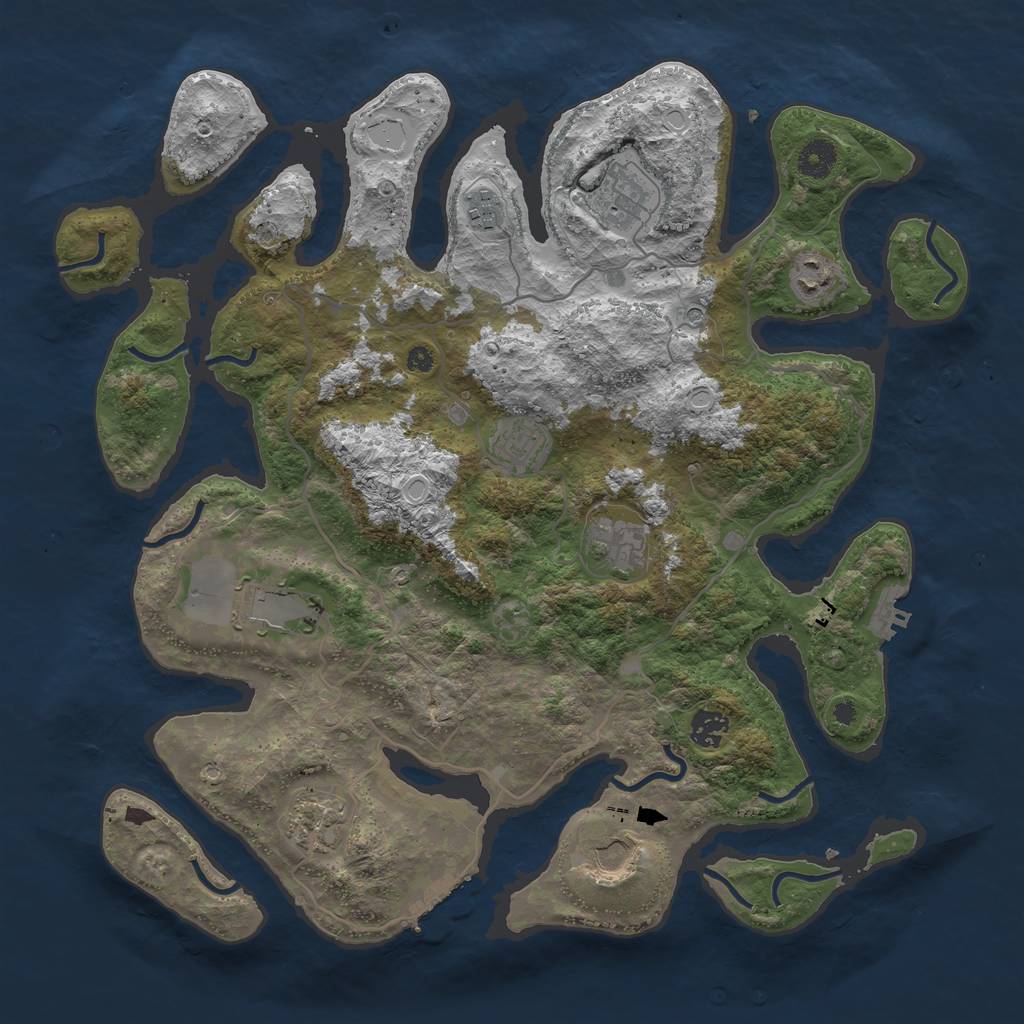 Rust Map: Procedural Map, Size: 4000, Seed: 11324, 20 Monuments