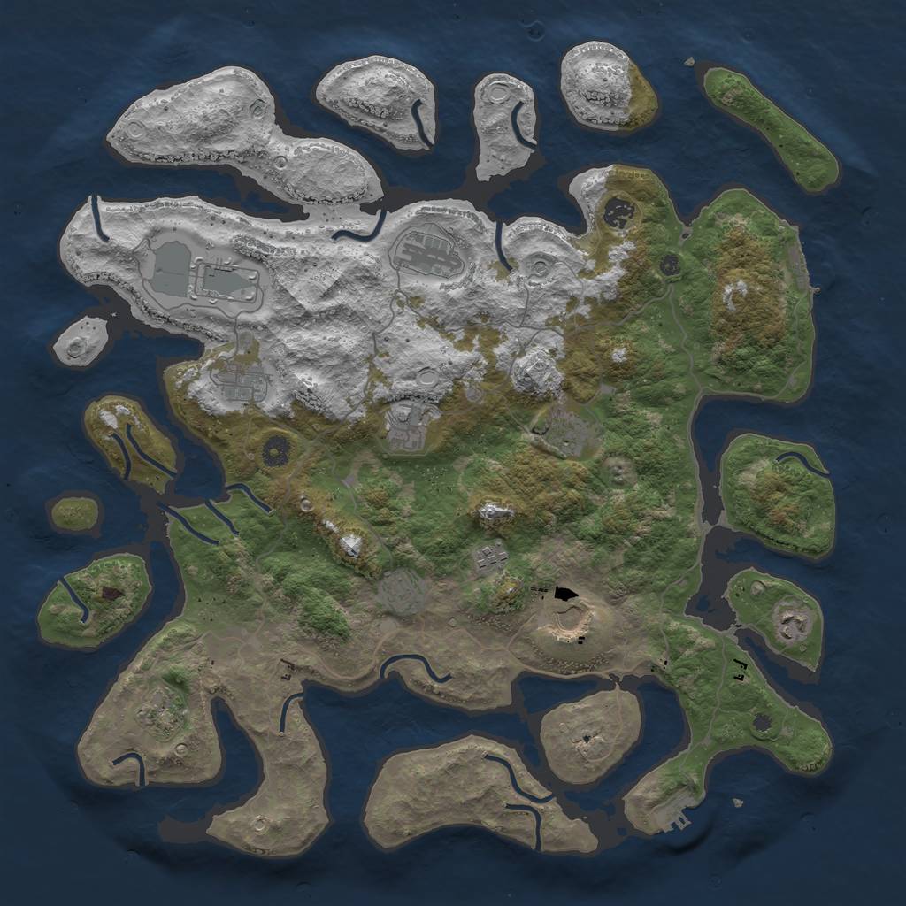 Rust Map: Procedural Map, Size: 4500, Seed: 4848, 22 Monuments