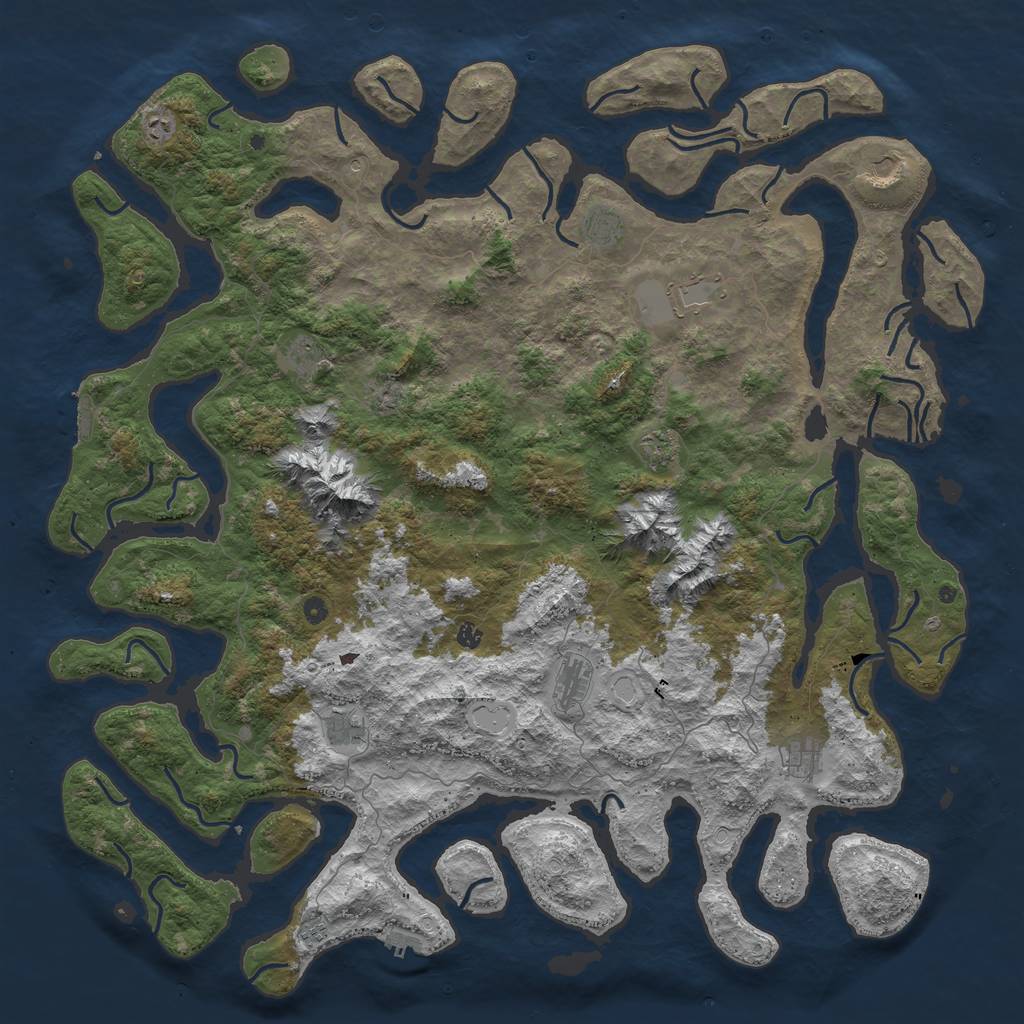 Rust Map: Procedural Map, Size: 6000, Seed: 3895765, 22 Monuments