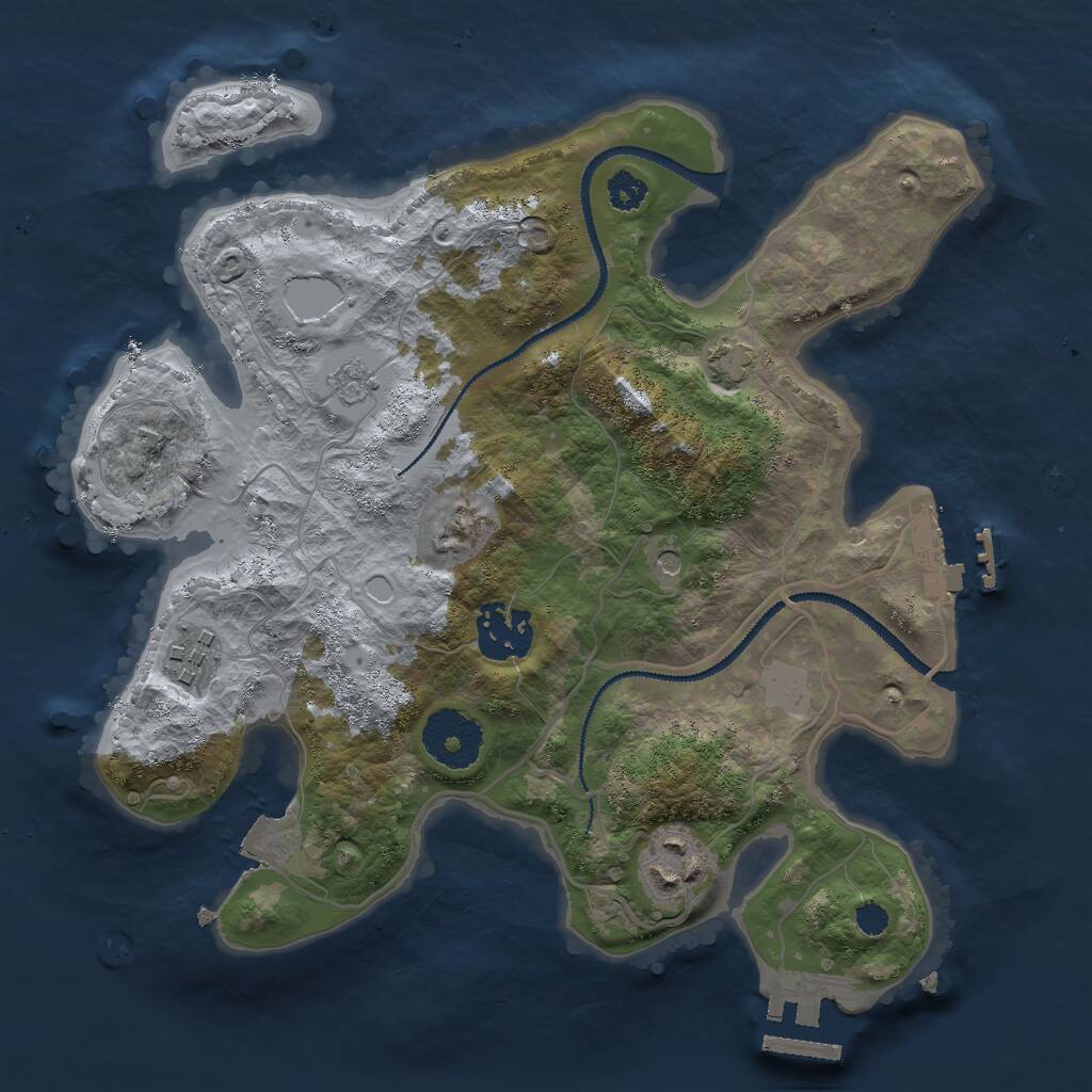 Rust Map: Procedural Map, Size: 2800, Seed: 2109057640, 9 Monuments