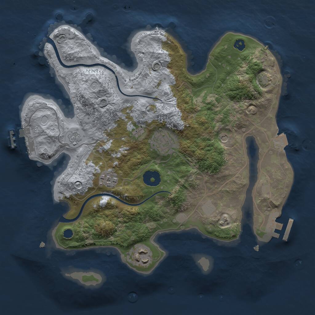 Rust Map: Procedural Map, Size: 2800, Seed: 21, 9 Monuments