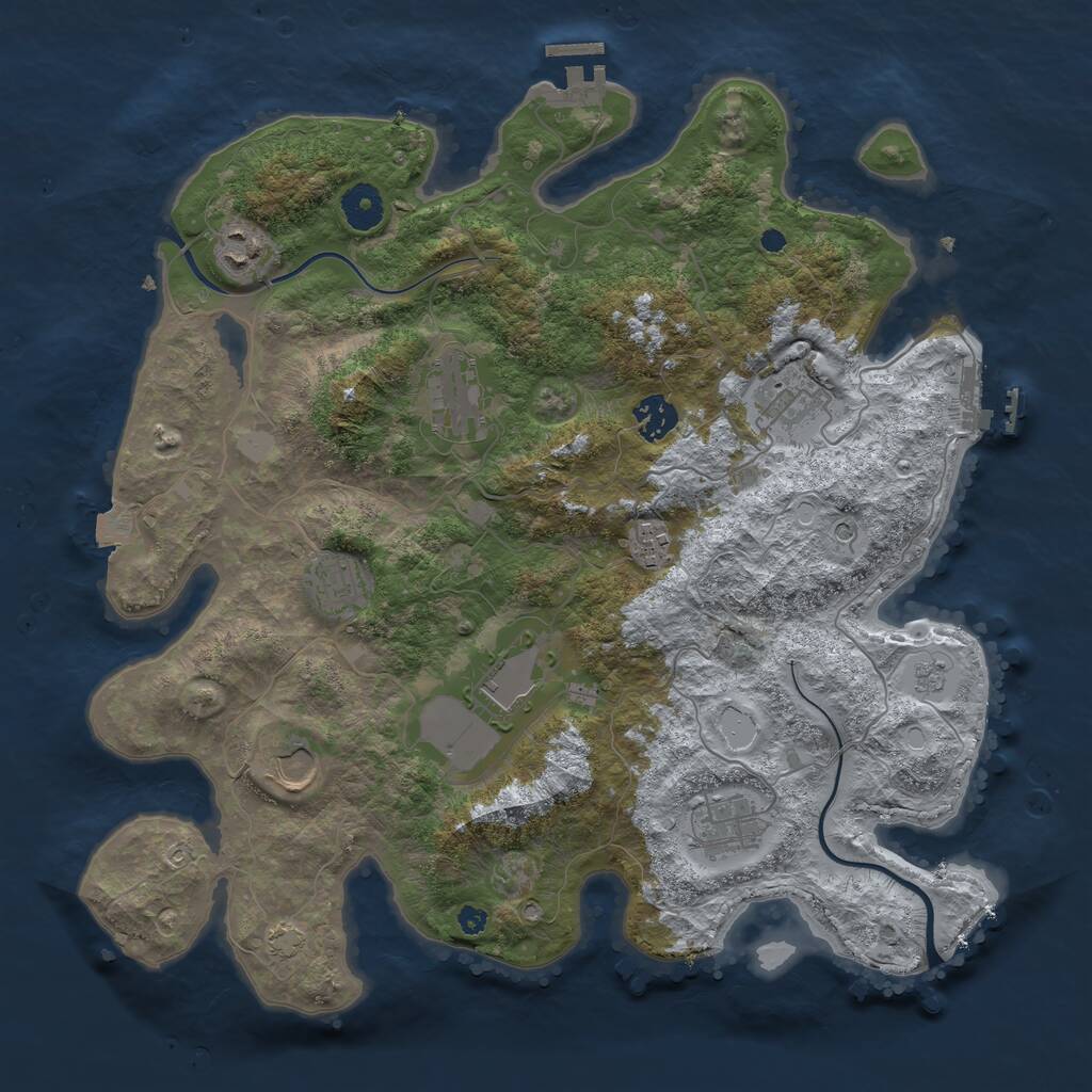 Rust Map: Procedural Map, Size: 3750, Seed: 199075357, 15 Monuments