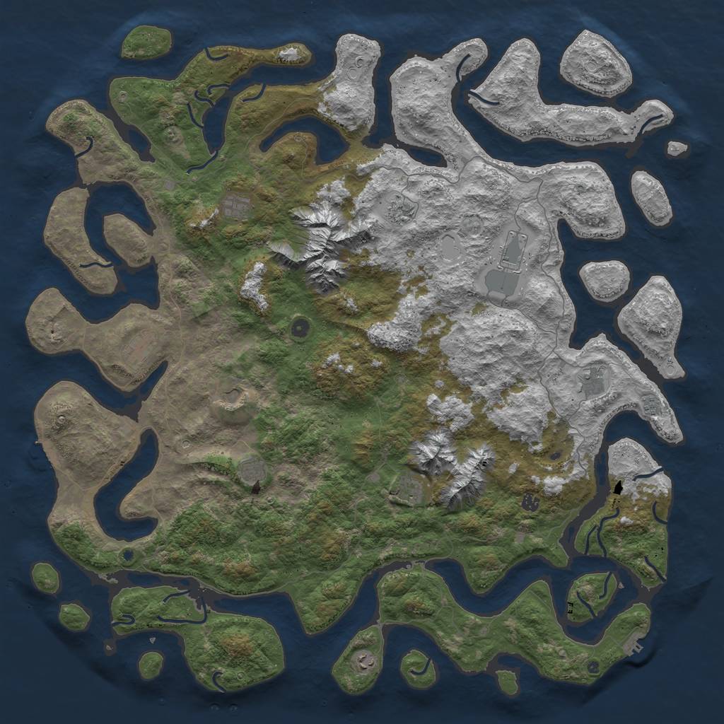 Rust Map: Procedural Map, Size: 6000, Seed: 228934751, 22 Monuments