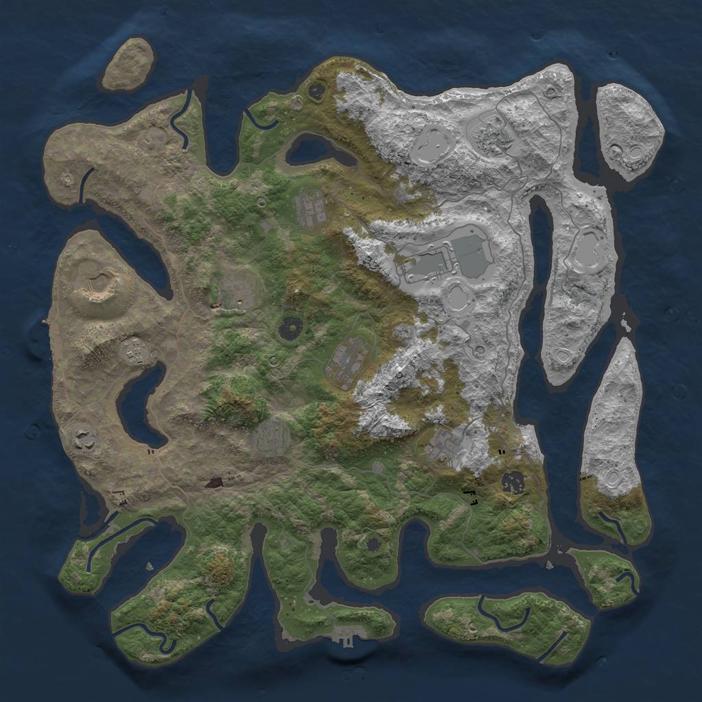 Rust Map: Procedural Map, Size: 4400, Seed: 111103, 22 Monuments