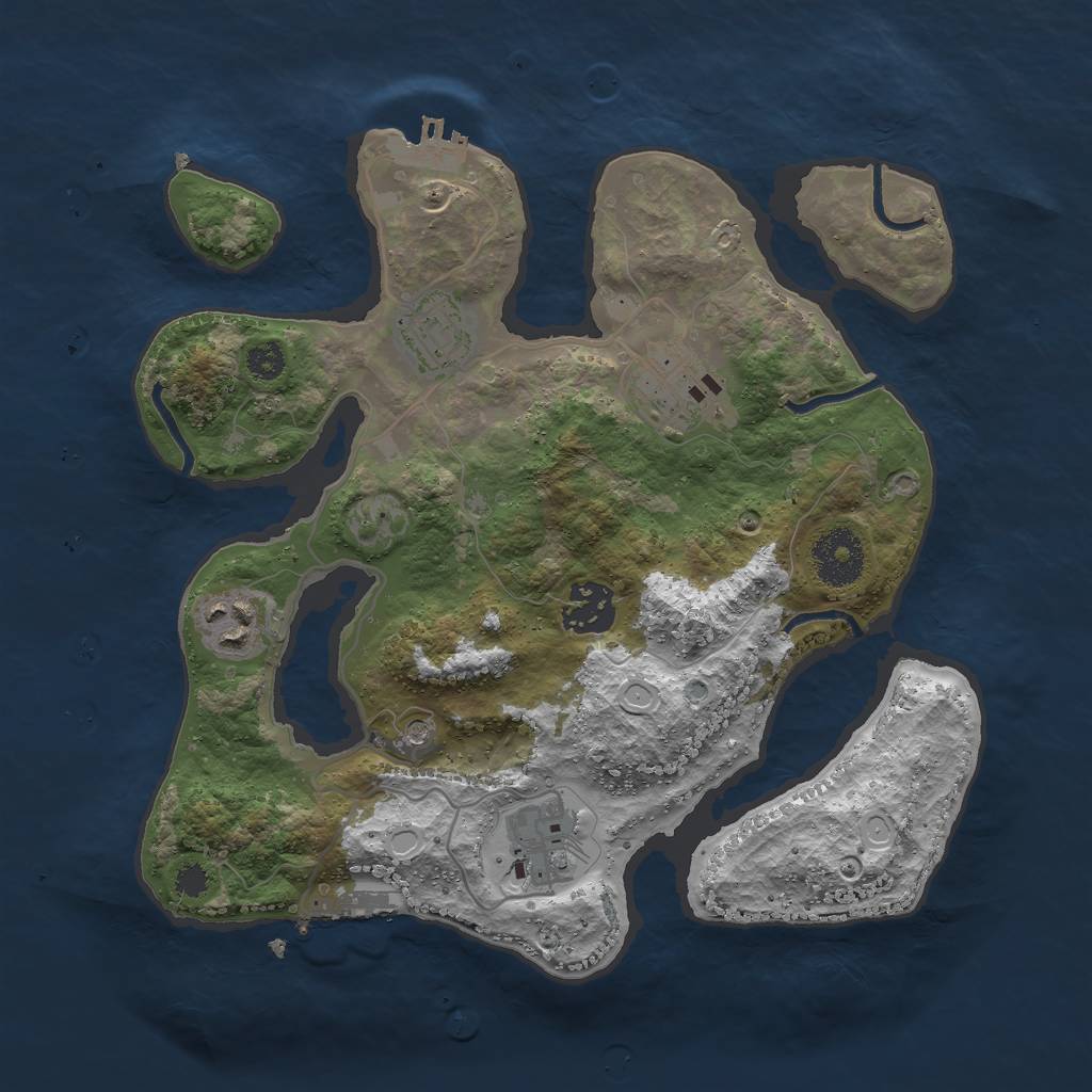 Rust Map: Procedural Map, Size: 3000, Seed: 817169133, 16 Monuments