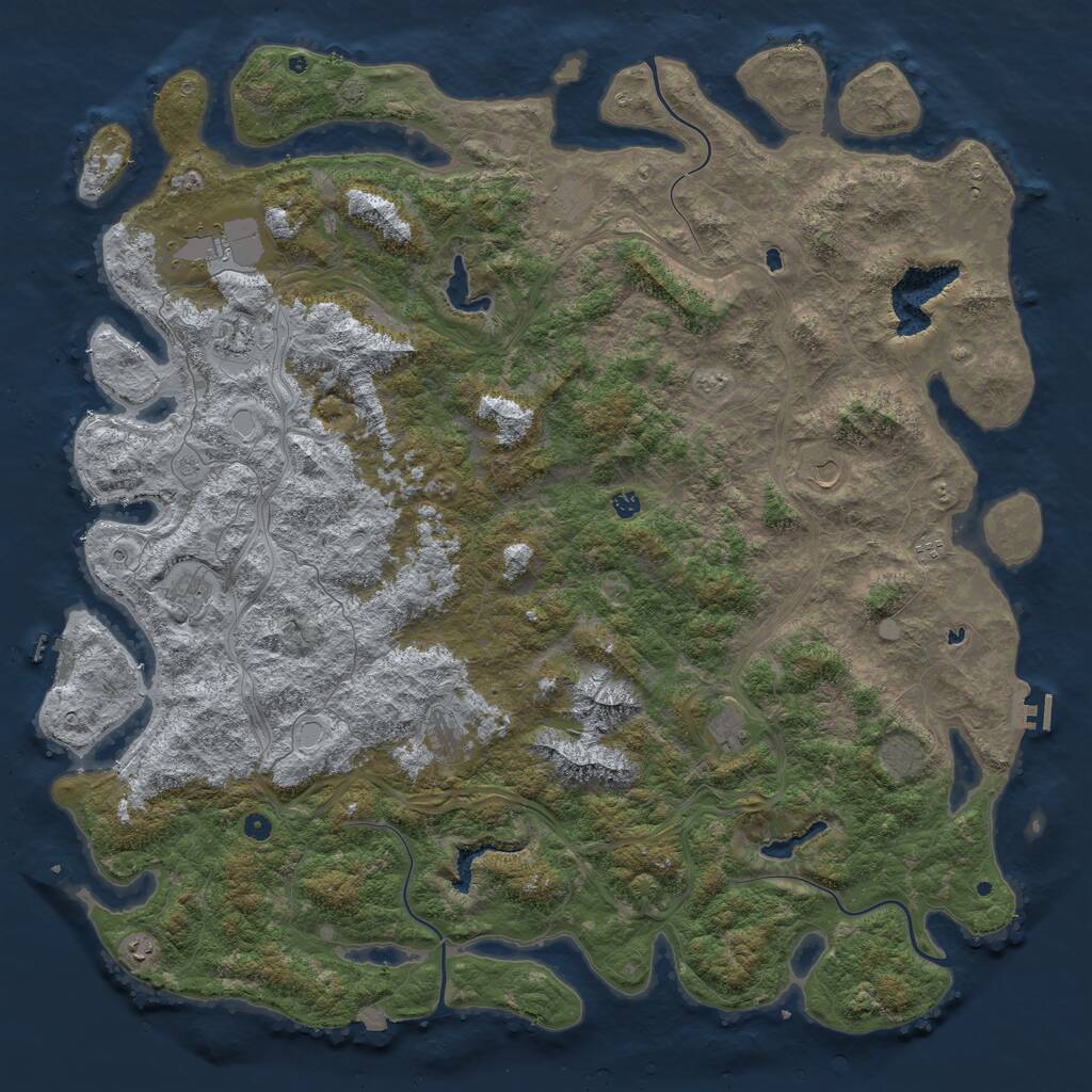 Rust Map: Procedural Map, Size: 6000, Seed: 21476412, 17 Monuments