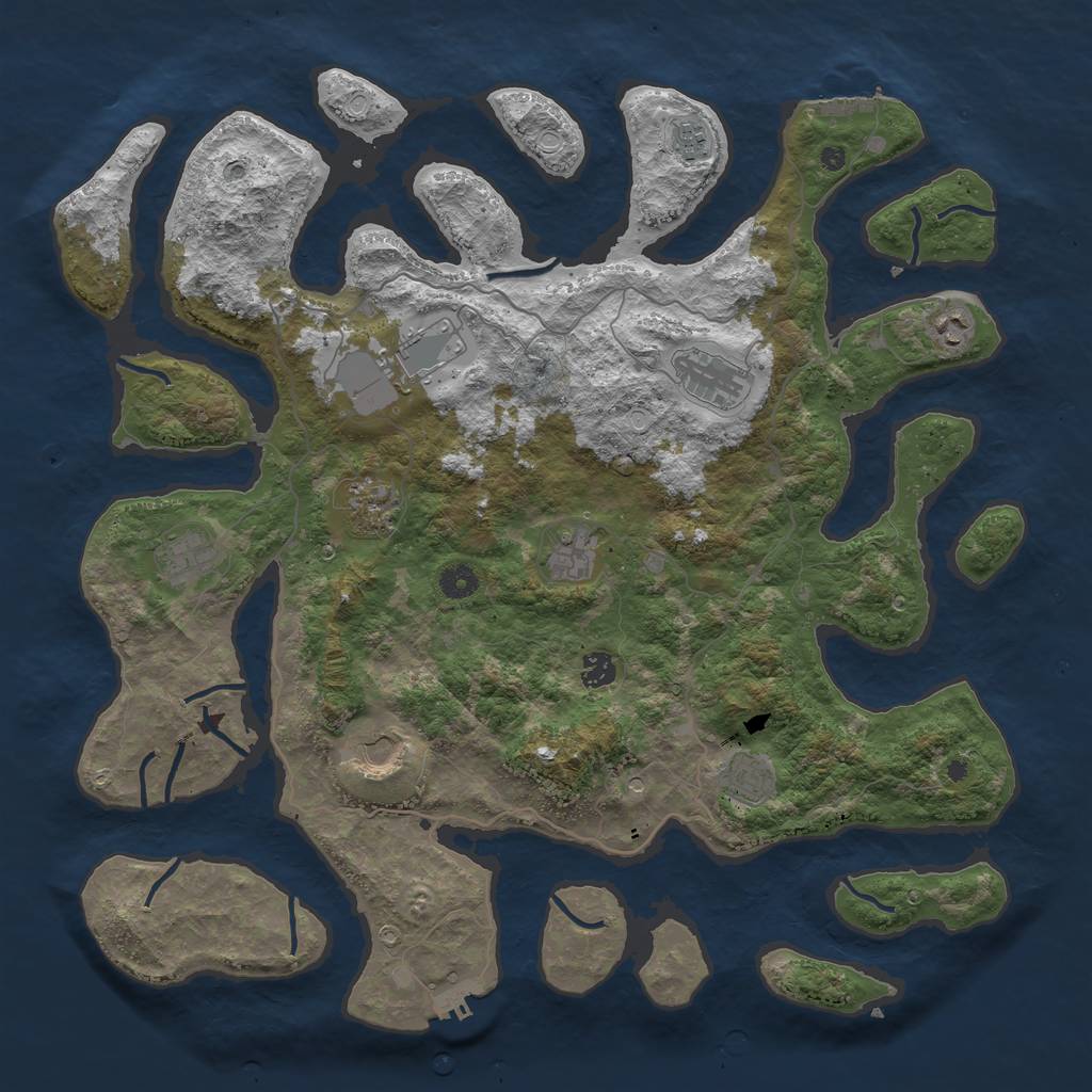 Rust Map: Procedural Map, Size: 4500, Seed: 13123, 21 Monuments