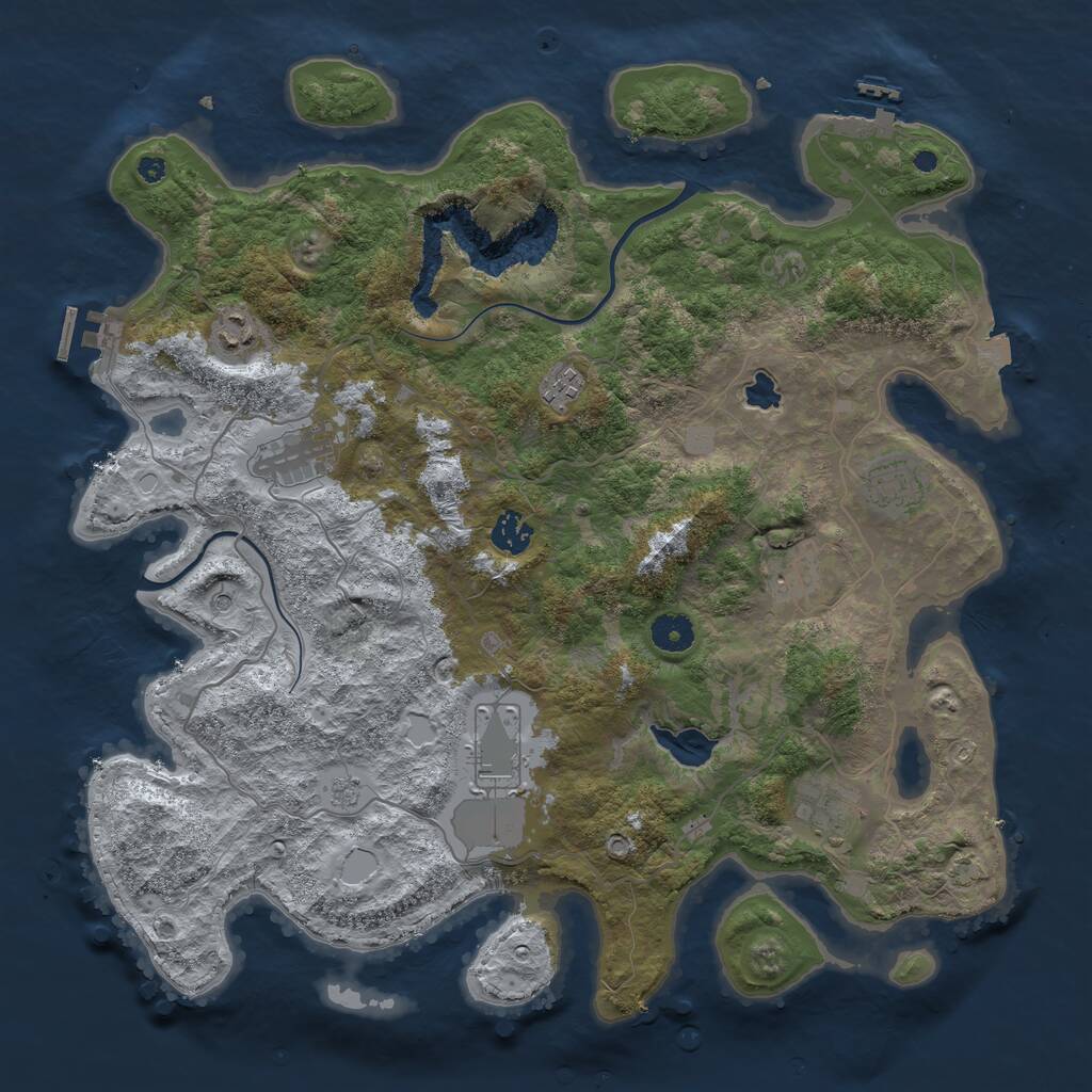 Rust Map: Procedural Map, Size: 4000, Seed: 123112, 14 Monuments