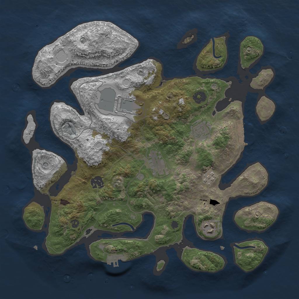 Rust Map: Procedural Map, Size: 3500, Seed: 95138, 17 Monuments