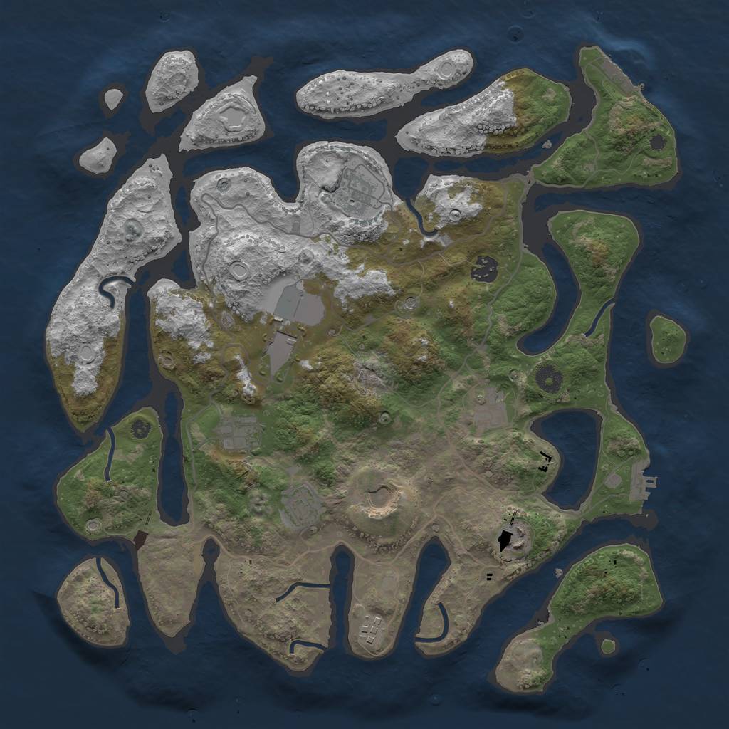 Rust Map: Procedural Map, Size: 4000, Seed: 59018757, 20 Monuments