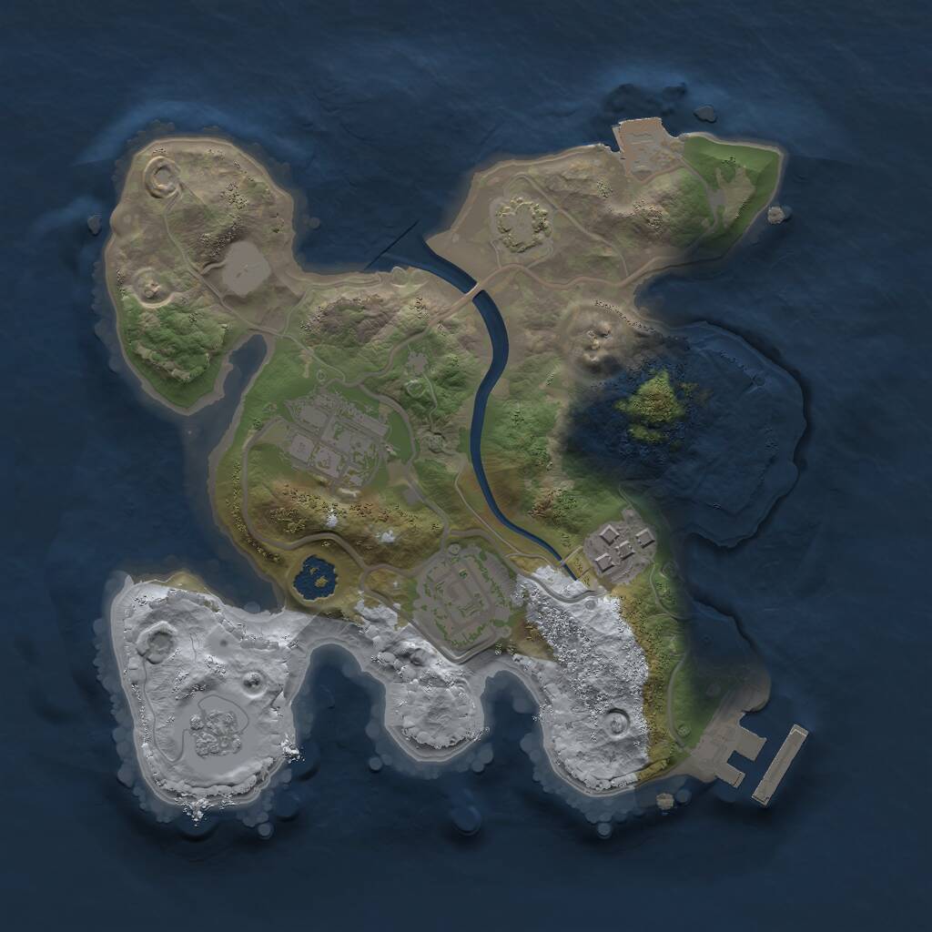Rust Map: Procedural Map, Size: 2200, Seed: 76547, 7 Monuments