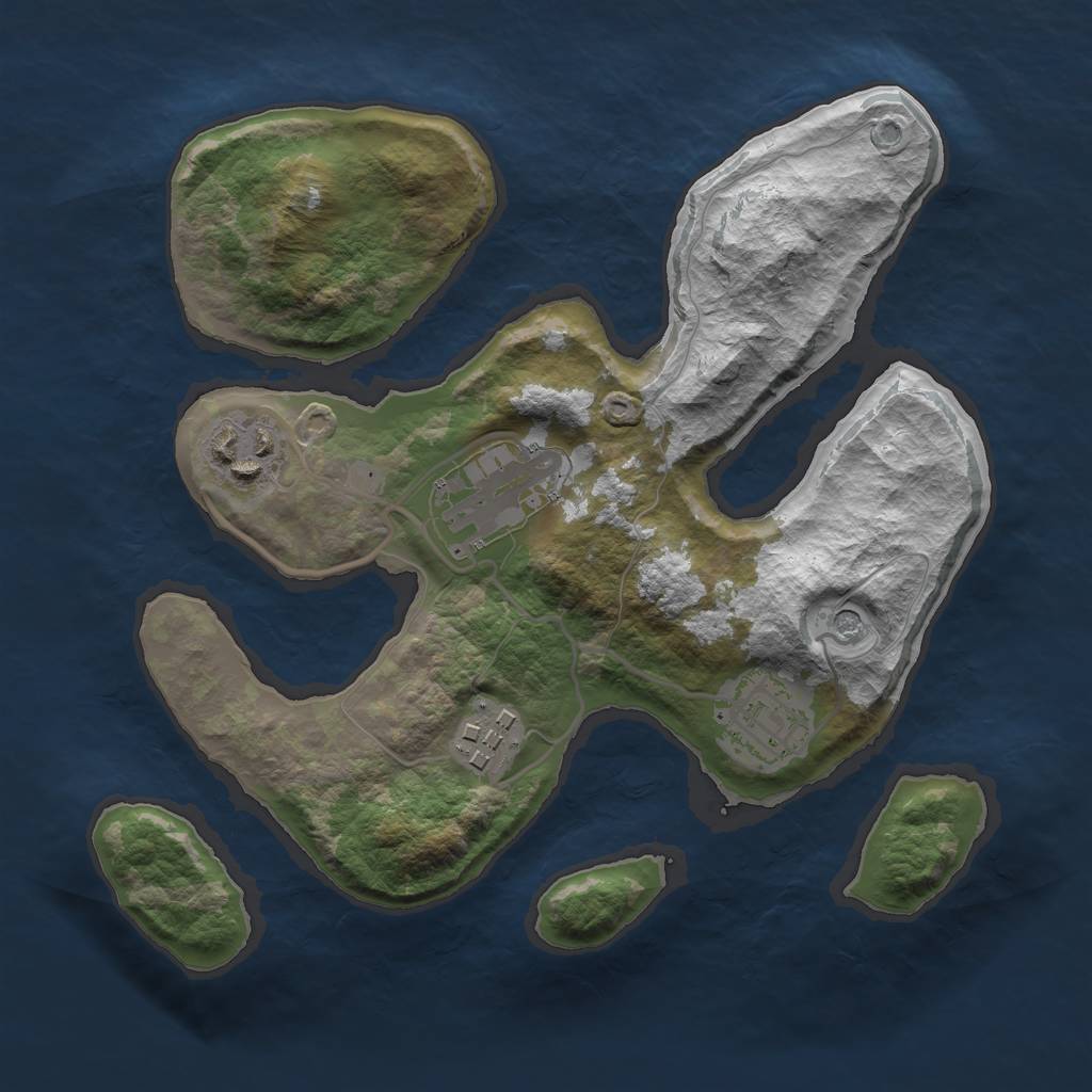 Rust Map: Barren, Size: 2500, Seed: 7854, 7 Monuments