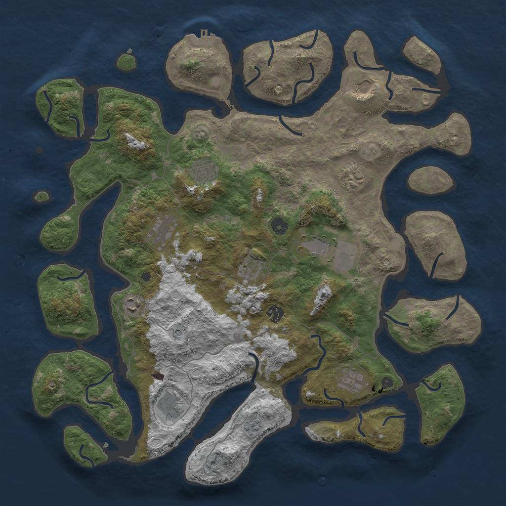 Rust Map: Procedural Map, Size: 4500, Seed: 968147, 21 Monuments