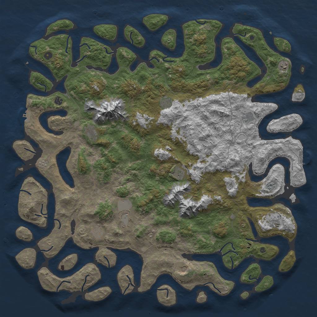 Rust Map: Procedural Map, Size: 6000, Seed: 2684917, 22 Monuments