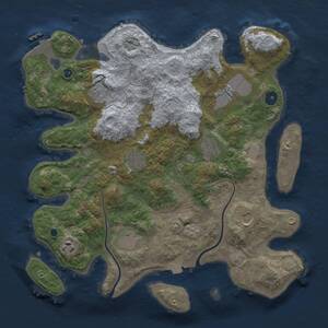 Thumbnail Rust Map: Procedural Map, Size: 3700, Seed: 713588150, 13 Monuments