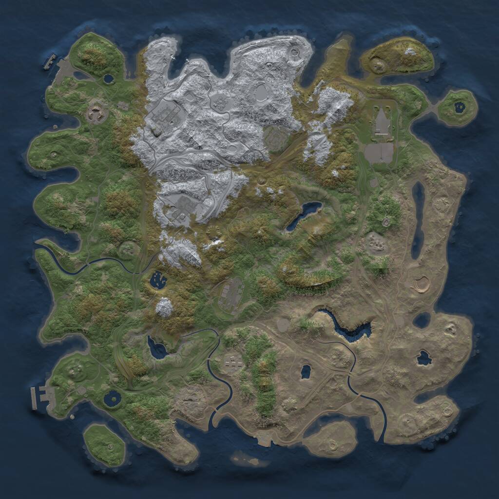 Rust Map: Procedural Map, Size: 4500, Seed: 20112, 15 Monuments