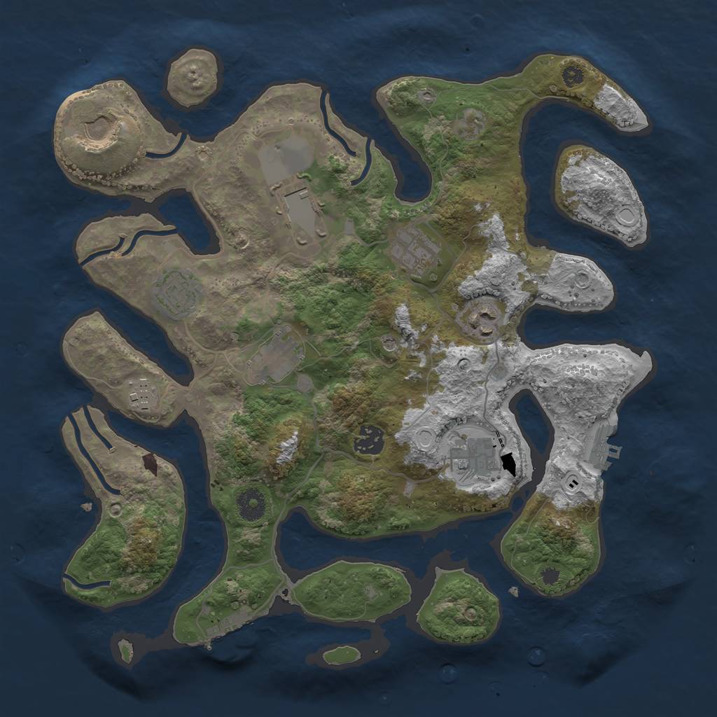 Rust Map: Procedural Map, Size: 3500, Seed: 171830, 20 Monuments