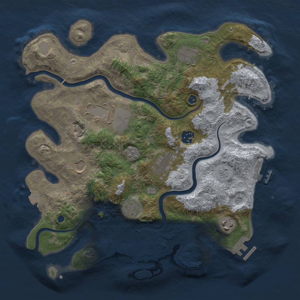 Rust Map: Procedural Map, Size: 3500, Seed: 171830, 14 Monuments