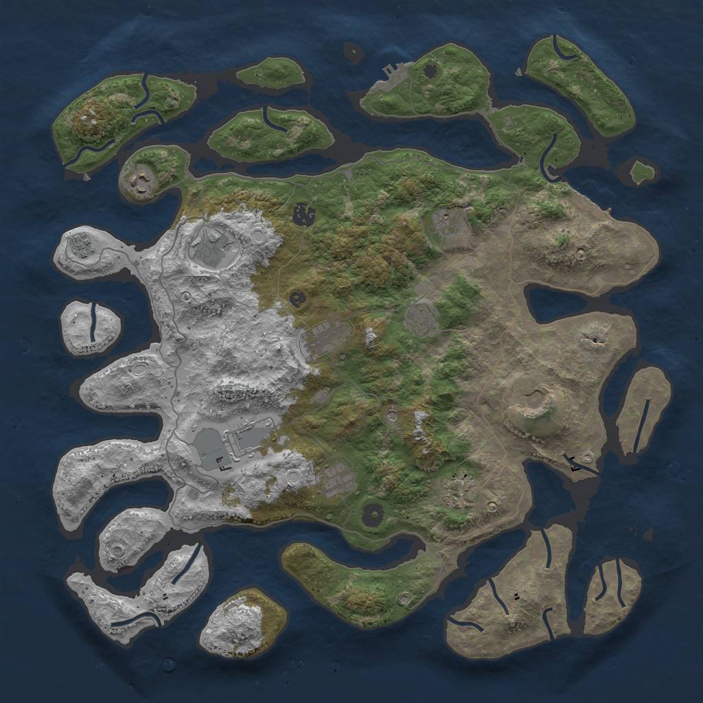 Rust Map: Procedural Map, Size: 4500, Seed: 2254, 22 Monuments