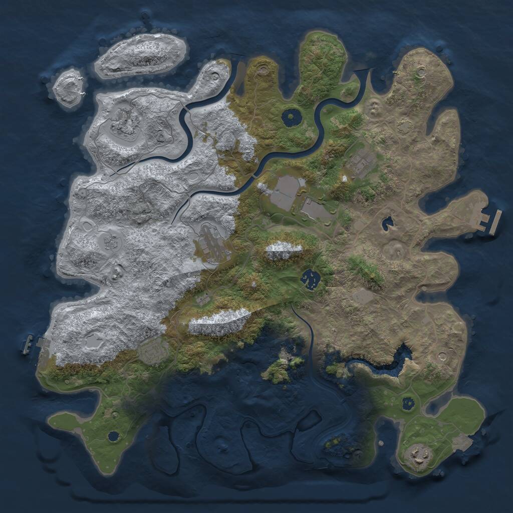 Rust Map: Procedural Map, Size: 4000, Seed: 64656547, 14 Monuments