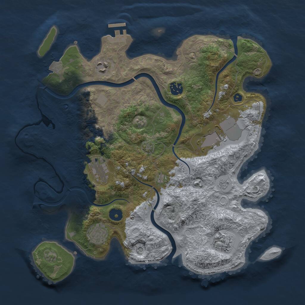 Rust Map: Procedural Map, Size: 3500, Seed: 1502151294, 12 Monuments