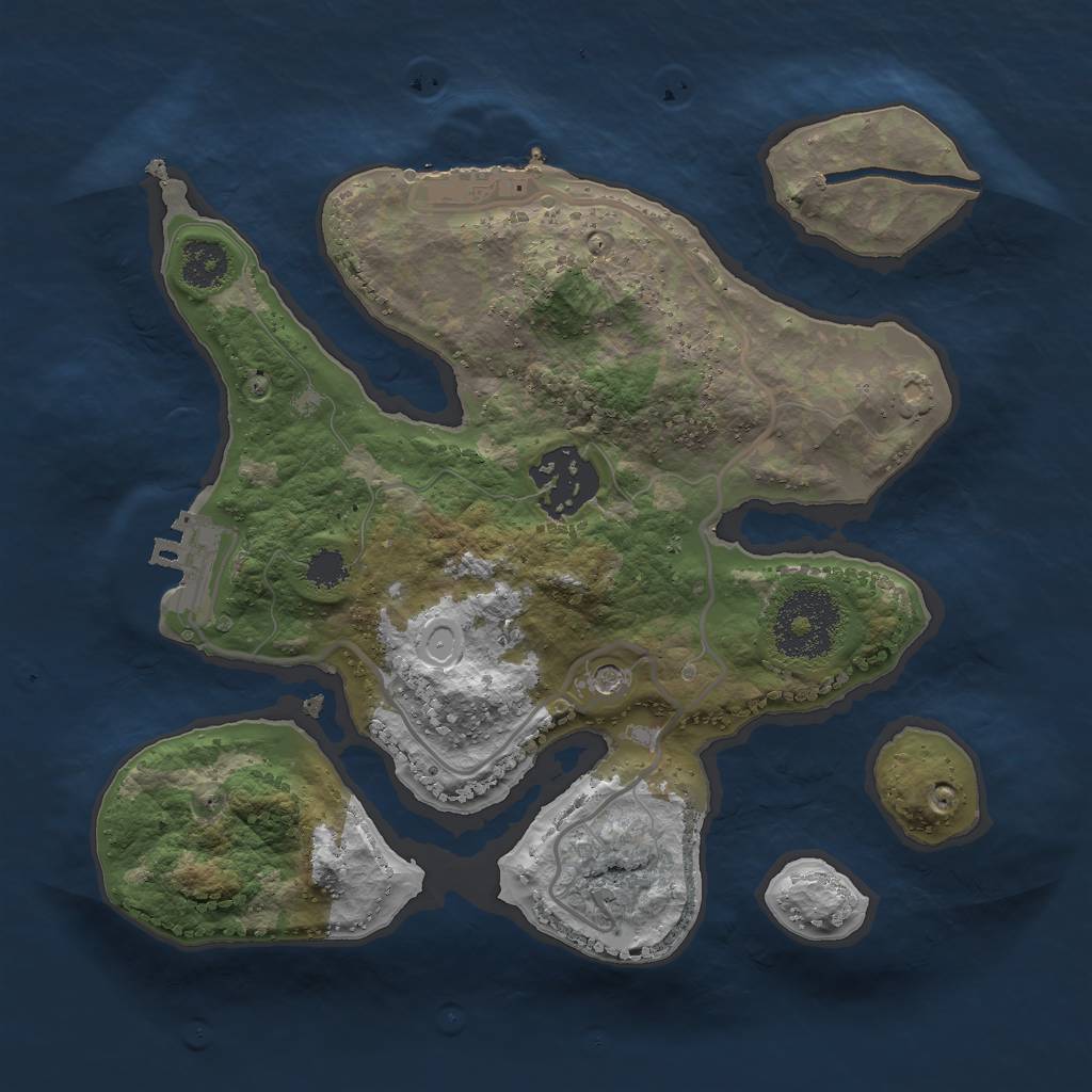Rust Map: Procedural Map, Size: 2400, Seed: 82234, 12 Monuments