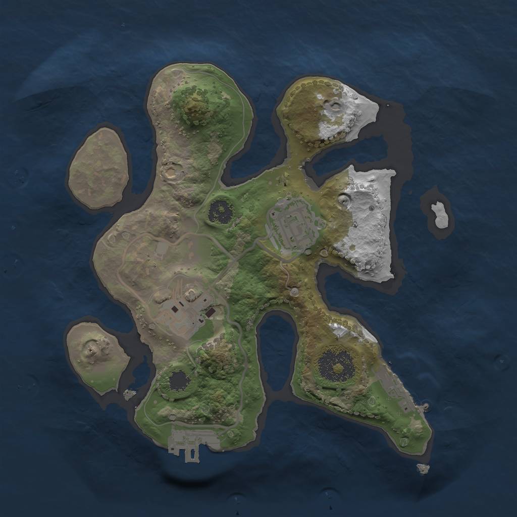 Rust Map: Procedural Map, Size: 2200, Seed: 91837141, 12 Monuments
