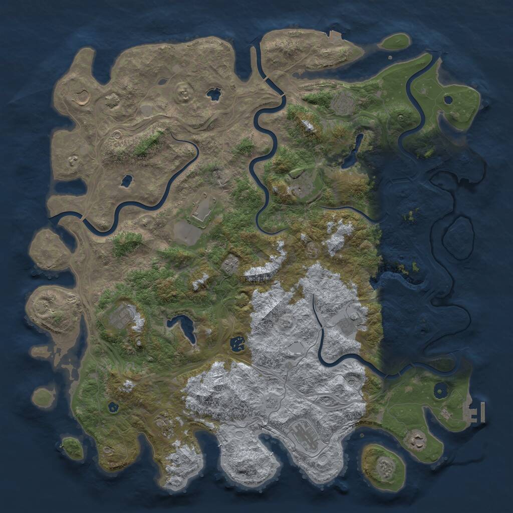 Rust Map: Procedural Map, Size: 4992, Seed: 1103341864, 16 Monuments