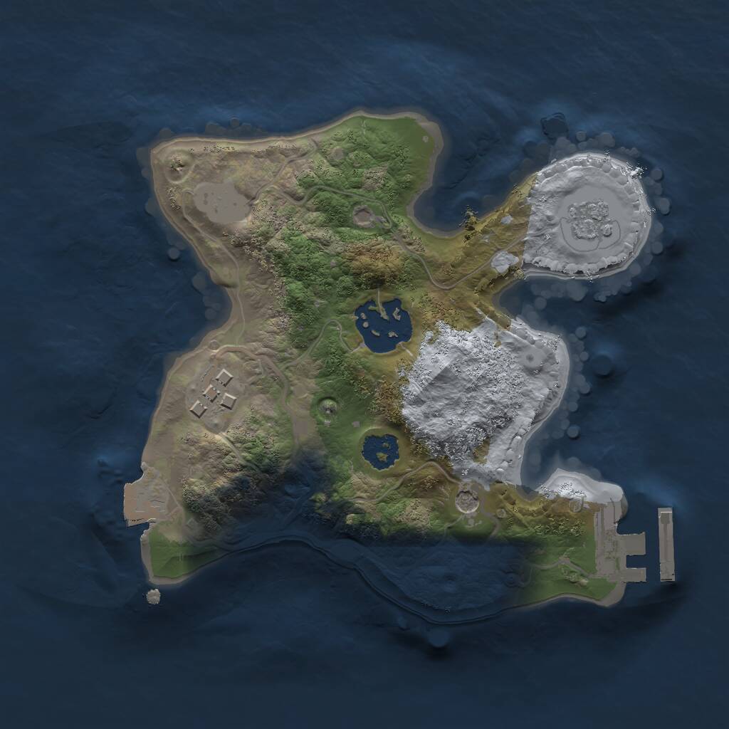 Rust Map: Procedural Map, Size: 2000, Seed: 8000, 6 Monuments