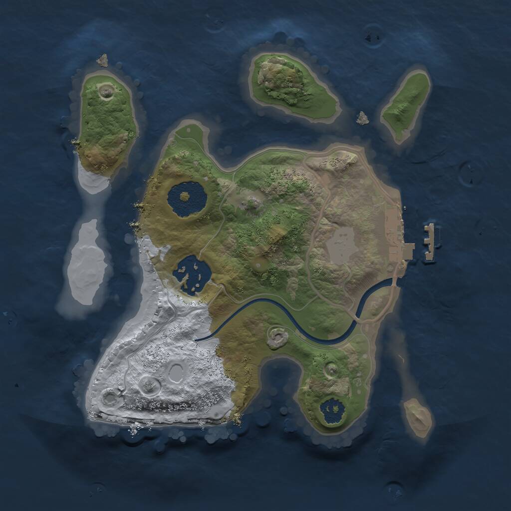 Rust Map: Procedural Map, Size: 2100, Seed: 34963063, 3 Monuments