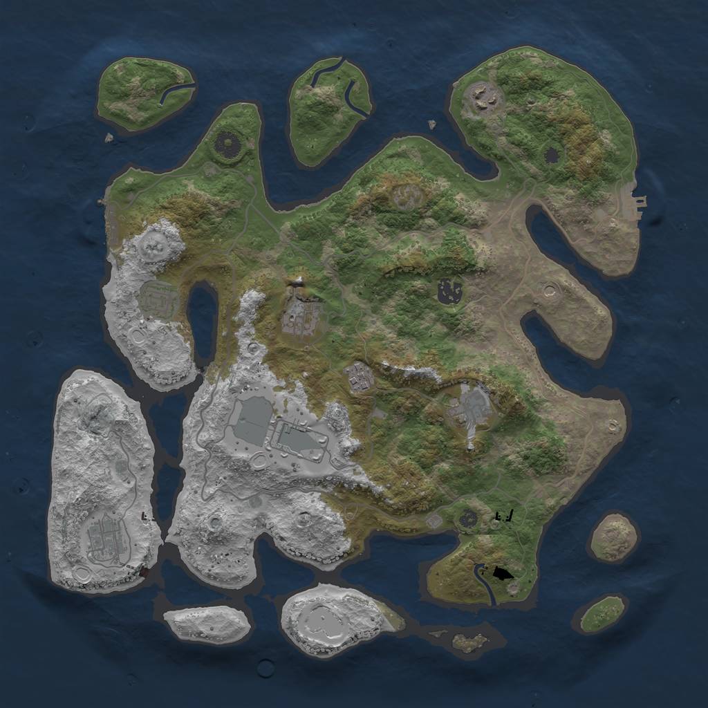 Rust Map: Procedural Map, Size: 4000, Seed: 34656, 19 Monuments